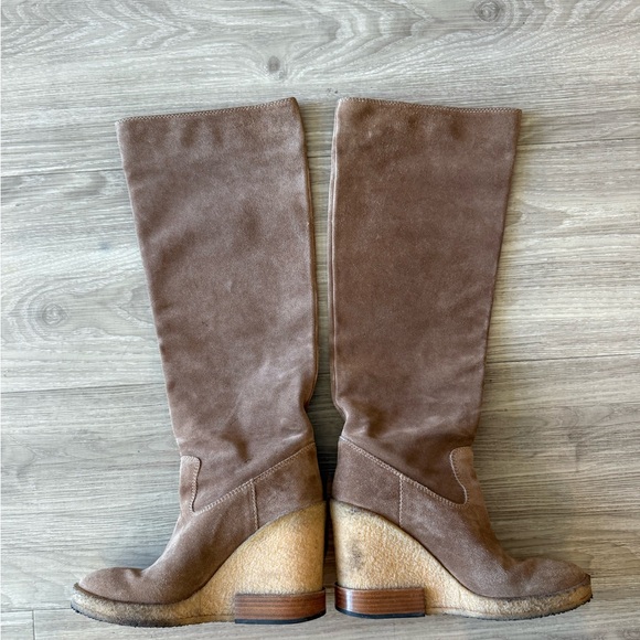 Tods Tan Suede Boots with Platform Gum Heel - Size 38.5 - Picture 4 of 8